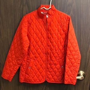 Lands End orange quilted jacket
